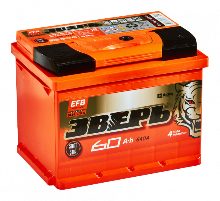 ЗВЕРЬ 6СТ-60EFB ZVEFB 60-3-R